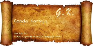 Gonda Korvin névjegykártya